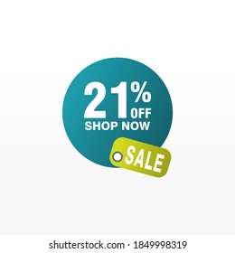 21 Rabatt, Vektor-Abzeichen für Labels, , Aufkleber, Banner, Tags, Web-Aufkleber, Neues Angebot. Discount-Origami-Zeichenbanner