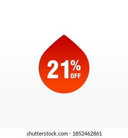 21 discount, Sales Vector badges for Labels, , Stickers, Banners, Tags, Web Stickers, New offer. Discount origami sign banner
