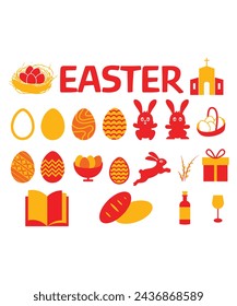 21 Easter Vectors Of Easter Elements And Easter Ornaments For Easter Sunday