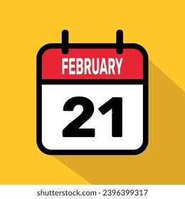 21 February Calendar Vector illustration background design.