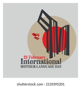 21 February, International Mother Language Day design concept for Social Media post, Advertisement, Banner, Illustration, Greeting Card, Poster, Flyer. In Bengali, it is also called Ekushey February.