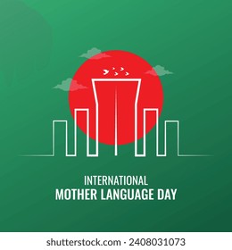 21 de febrero Día Internacional de la Lengua Materna en Bangladesh Banner Design