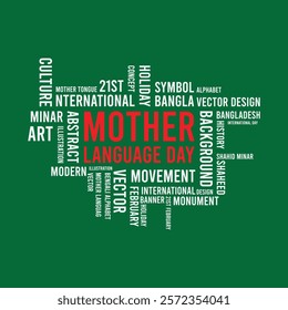 21 February international mother language day. Vector template Design for banner, greeting card, poster, prints, social media post ,flyer , T shirt with background.