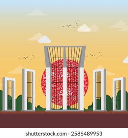 21 February, Shaheed Minar, International Mother Language, national monument Day Background