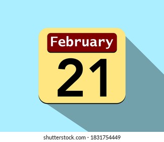 21. Februar - Vektorkunst eines Kalenderbildes