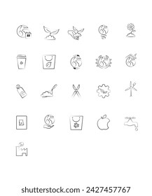 21 Flat Art Minimalist Earth Day Icons And Environmental Vectors For Recycle And Ecology