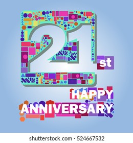 21 HAPPY ANNIVERSARY ABSTRACT FULL COLOR