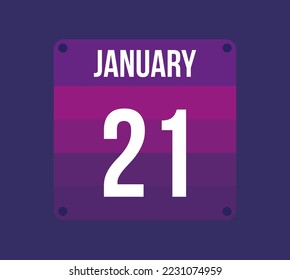 21 january calendar date. Calendar icon for january. Banner for holidays and special dates
