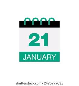21 january calendar date icon vector eps