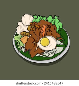 21 january, vector design of Indonesian traditional food on olive background - Illustration vector by nurdal 