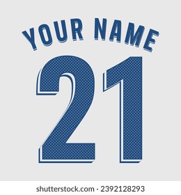 21 jersey number. Baseball jersey number design vector