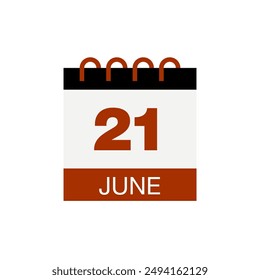 21 june calendar date icon vector eps