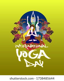 21 june international yoga day background, poster and t-shirt design, banner with yoga body posture vector illustration Embroidery Men T-shirts Summer Casual Short Sleeve Hip Hop T Shirt Streetwear