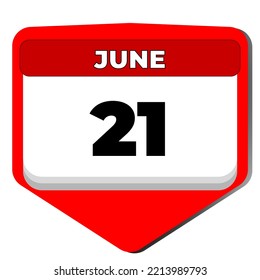 21 June vector icon calendar day. 21 date of June. Twenty first day of June. 21th date number. 21 day calendar. Twenty one date. Yoga, Summer solstice, Selfie, Humanist. illustration