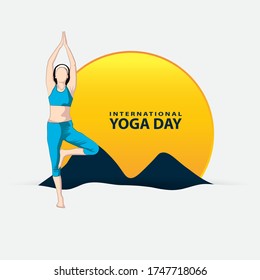 21 June- vector illustration of international yoga day. - Vector
