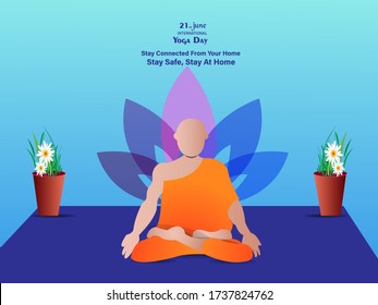 21 june-international yoga day background, vector illustration.
