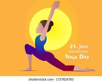 21 june-international yoga day background, vector illustration.