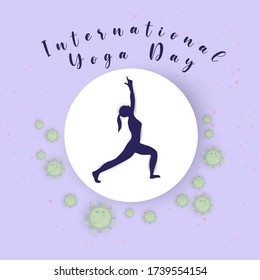 21 June-International yoga day, Yoga day illustration.