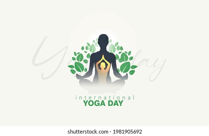 21 june-international yoga day, woman doing yoga pose on poster design for celebrating International Yoga Day