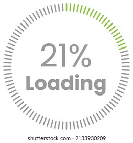 21% Loading. 21% circle diagrams Infographics vector, 21 Percentage ready to use for web design ux-ui