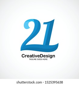 21 logo vector, modern concept with white background.eps10