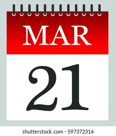 21 March - Calendar- illustration - Vector