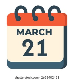 21 march calendar vector on white background
Vector calendar with date