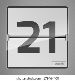 21 March Counter Calendar. Calendar Days Of Year Set 1