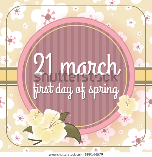 21 March First Day Spring Text Stock Vector Royalty Free