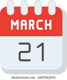 21 March Flat Illustration Vector Design