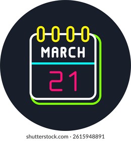 21 March Line Multi Colour Circle