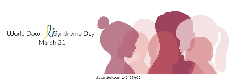 21 march World Down Syndrome Day, vector. Banner