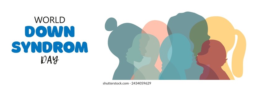 21 march World Down Syndrome Day, vector. Banner