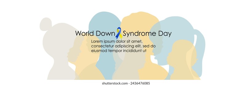 21 march World Down Syndrome Day, vector. Banner