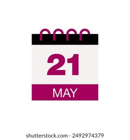 21 may calendar date icon vector eps
