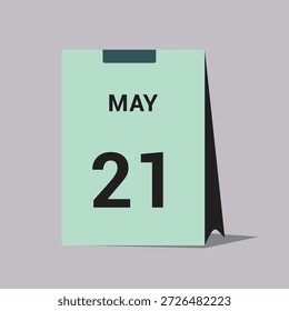 21 may calendar date icon minimal desk calendar vector illustration