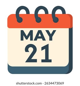 Vector del calendario del 21 de mayo sobre fondo blanco
Calendario de Vector con fecha