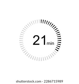 21 Minuten Timer Icon, 21 min Digital Timer. Uhr und Uhr, Timer, Countdown.