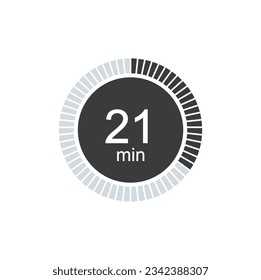 21 minutes timers Clock, Timer 21 min icon.