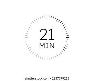 21 minutes timers Clocks, Timer 21 min icon vector
