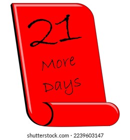 
21 more days to go sign label vector art illustration with fantastic font and nice Red black color