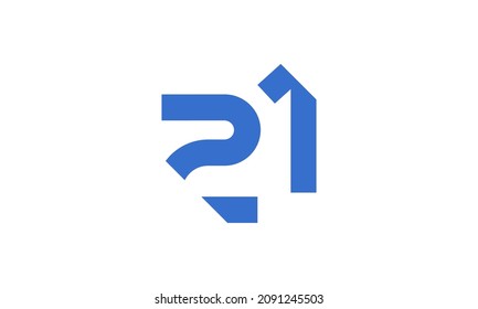 21 New Number Unique Cut Modern Logo