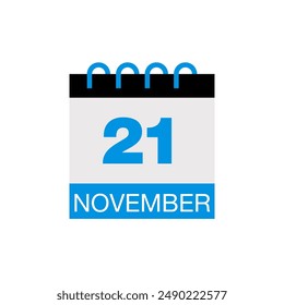 21 november calendar date icon vector eps