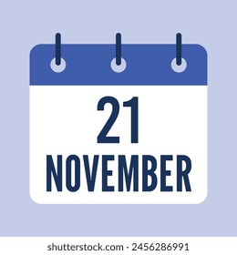 21. November-Vektorgrafik, Einzelkalender.