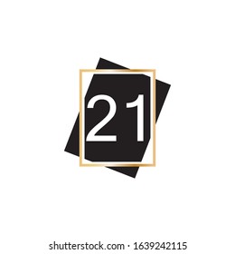 21 Number illustration icon design template