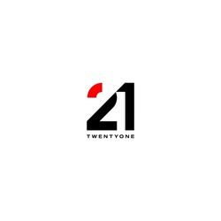 21 Number Logo Design Vector