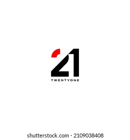 21 Number Logo Design Vector