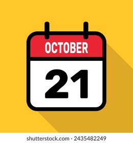 21 Octubre Calendario Ilustración vectorial de diseño de fondo.