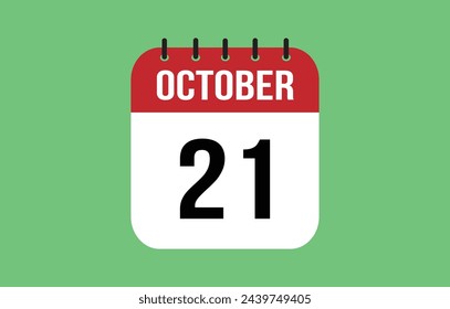 Kalender vom 21. Oktober. In: October Calendar Illustration.