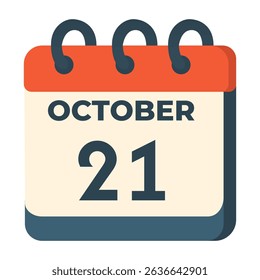 21 october calendar vector on white background
Vector calendar with date